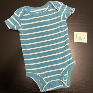 ⭐️5/$10.00⭐️ Carter's 3m Blue and White Striped Onesie